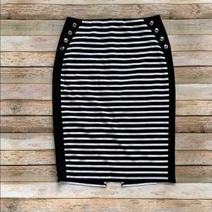 Breton Stripe Pencil Skirt WHBM size 6